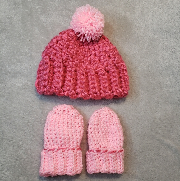 Hand Crafted Accessories Infant Hat And Mittens Pink Poshmark